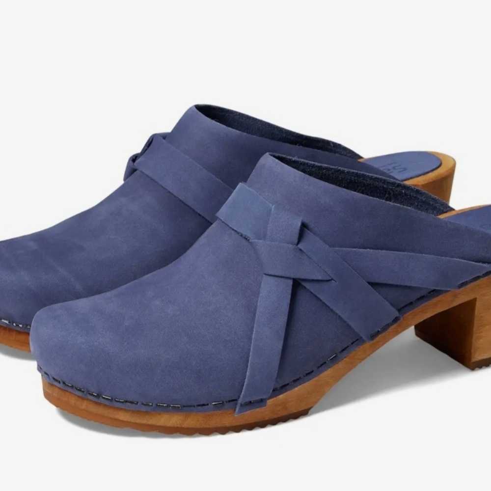 Sanita Manuella wood leather clog